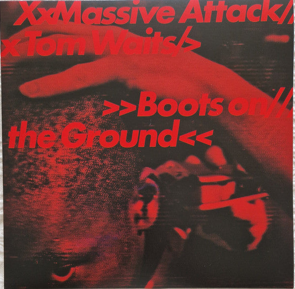 Massive Attack X Tom Waits : Boots On The Ground (12", Single, Bioplastic, Ltd, Whi)