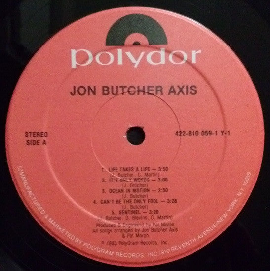Jon Butcher Axis* : Jon Butcher Axis (LP, Album, 53 )