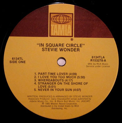 Stevie Wonder : In Square Circle (LP, Album, Club, RCA)