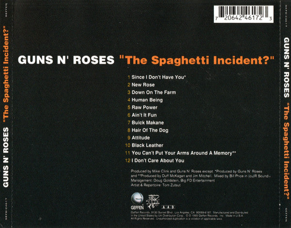 Guns N' Roses : "The Spaghetti Incident?" (CD, Album, DAD)