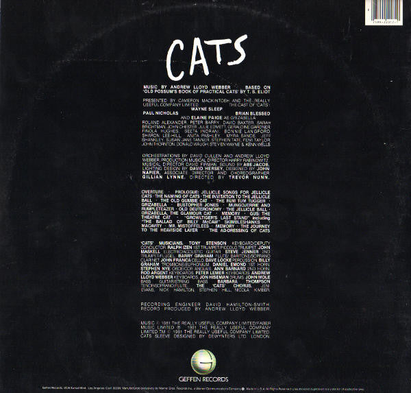 Andrew Lloyd Webber : Cats: Original London Cast Recording (2xLP, Album, Gat)