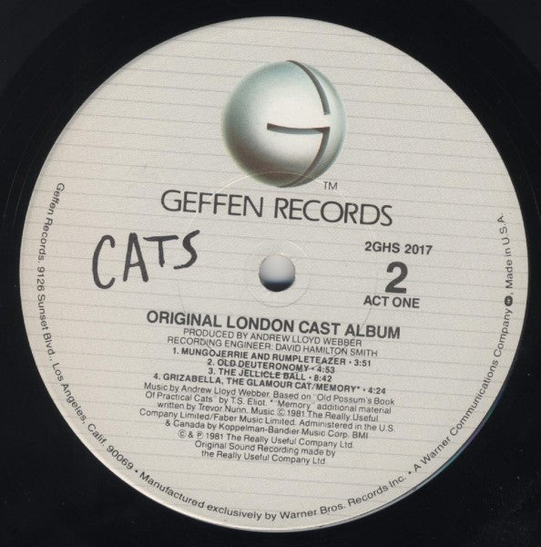 Andrew Lloyd Webber : Cats: Original London Cast Recording (2xLP, Album, Gat)