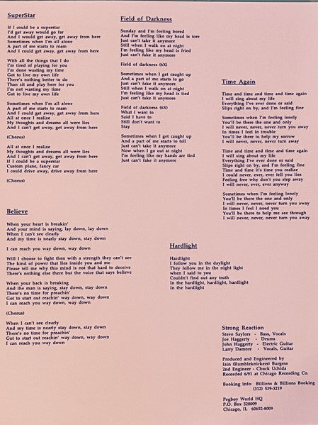 Pegboy : Strong Reaction (LP, Album, Ltd, RE, Yel)