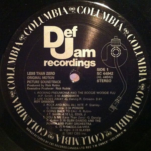 Various : Less Than Zero (Original Motion Picture Soundtrack) (LP, Comp)