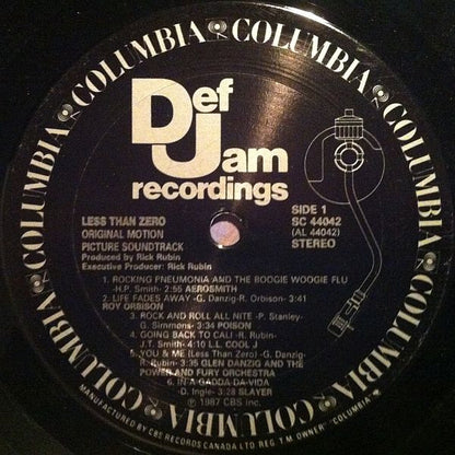 Various : Less Than Zero (Original Motion Picture Soundtrack) (LP, Comp)