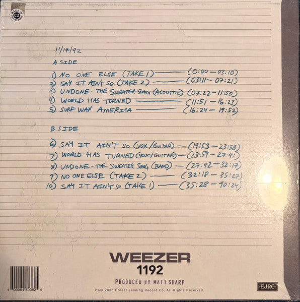 Weezer : 1192 (LP)