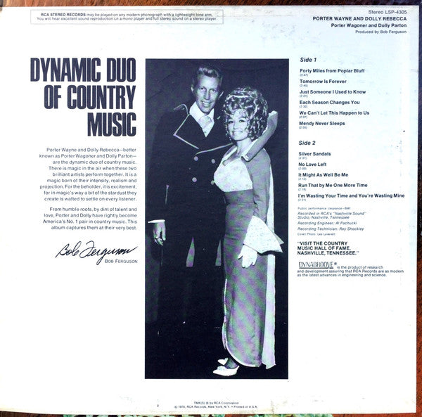 Porter Wagoner And Dolly Parton : Porter Wayne And Dolly Rebecca (LP, Album, Roc)