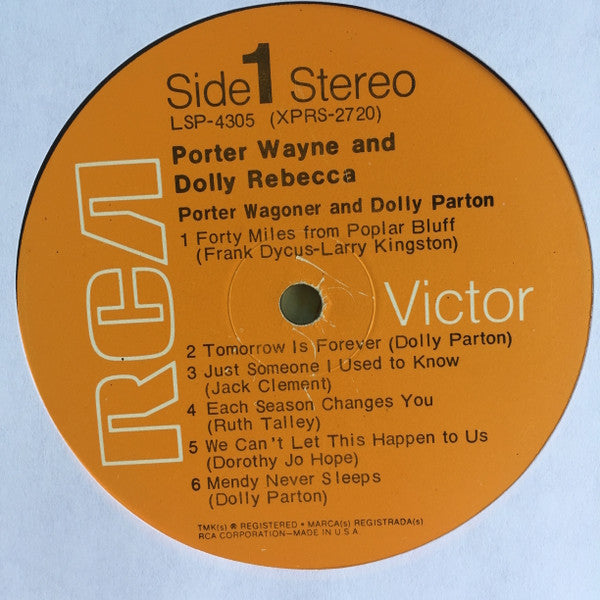 Porter Wagoner And Dolly Parton : Porter Wayne And Dolly Rebecca (LP, Album, Roc)