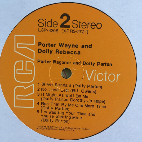 Porter Wagoner And Dolly Parton : Porter Wayne And Dolly Rebecca (LP, Album, Roc)