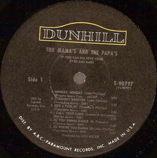 The Mama's And The Papa's* : If You Can Believe Your Eyes And Ears (LP, Album, Mono, Club)