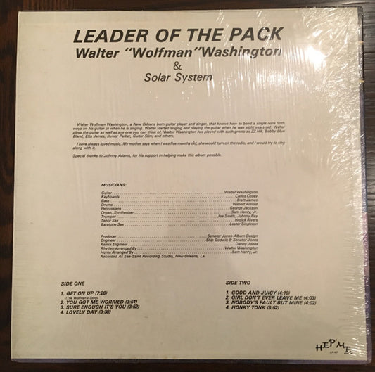 Walter "Wolfman" Washington & Solar System (13) : Leader Of The Pack (LP, Album)