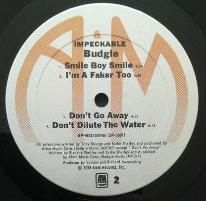 Budgie : Impeckable (LP, Album, Ter)