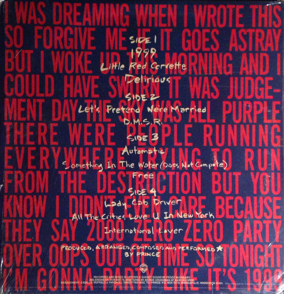 Prince : 1999 (2xLP, Album, Club, Car)