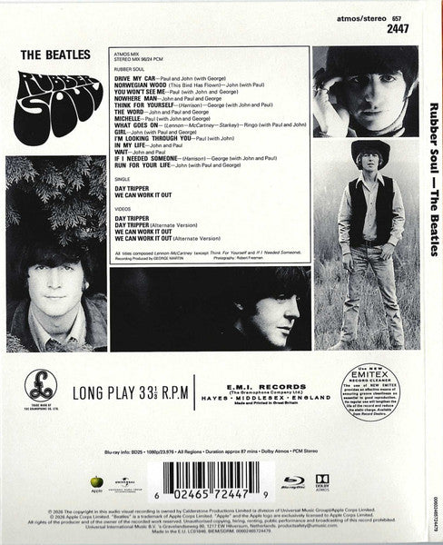 The Beatles : Rubber Soul (Blu-ray, Blu-ray-A, Album, Comp, RE, Multichannel,)