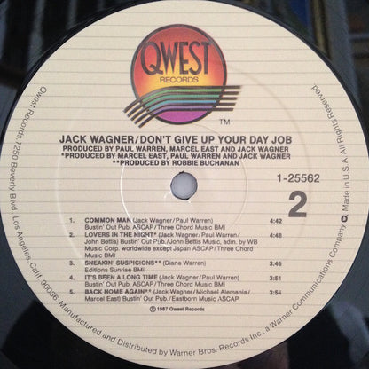 Jack Wagner : Don't Give Up Your Day Job (LP, Album)