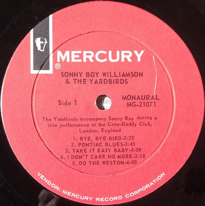 Sonny Boy Williamson (2) and The Yardbirds : Sonny Boy Williamson & The Yardbirds (LP, Album, Mono, dee)