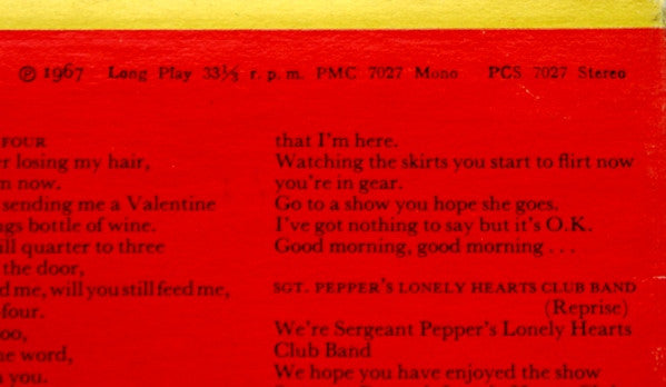 The Beatles : Sgt. Pepper's Lonely Hearts Club Band (LP, Album, RP)