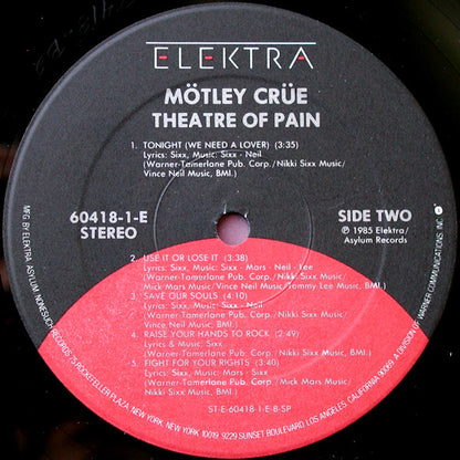 Mötley Crüe : Theatre Of Pain (LP, Album, SP )