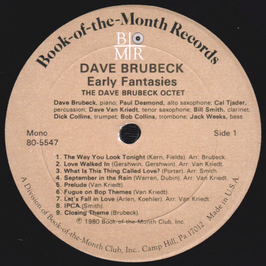 Dave Brubeck : Early Fantasies (3xLP, Comp, Mono + Box)