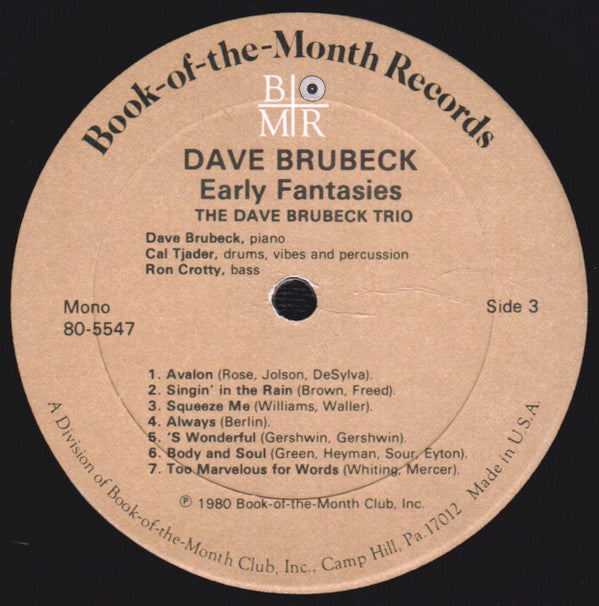 Dave Brubeck : Early Fantasies (3xLP, Comp, Mono + Box)