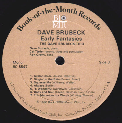 Dave Brubeck : Early Fantasies (3xLP, Comp, Mono + Box)