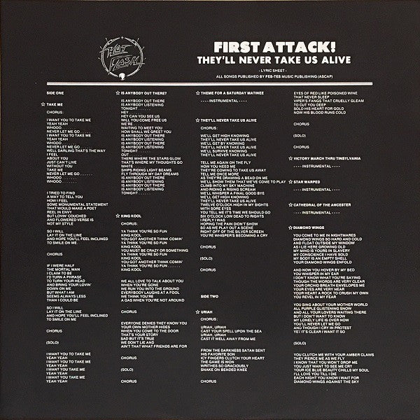 Hot Flash (2) : First Attack! They'll Never Take Us Alive (LP, Album)