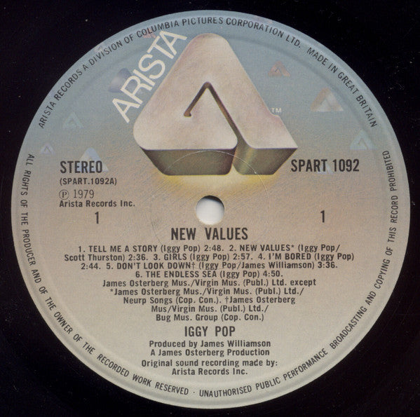 Iggy Pop : New Values (LP, Album)