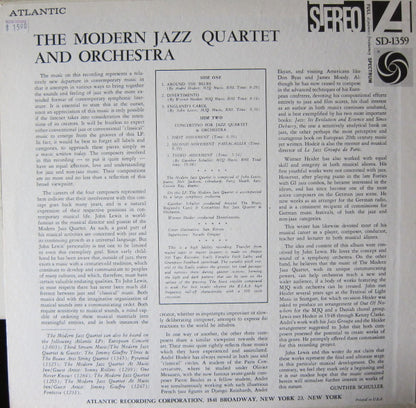 The Modern Jazz Quartet : The Modern Jazz Quartet & Orchestra (LP, Album)