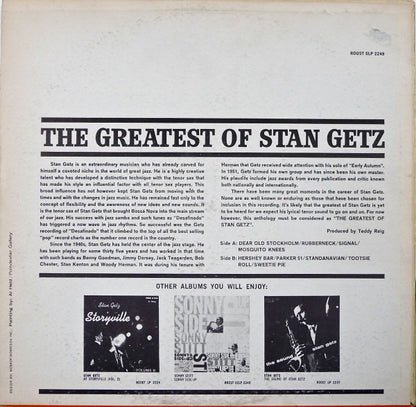 Stan Getz : The Greatest Of Stan Getz (LP, Comp)
