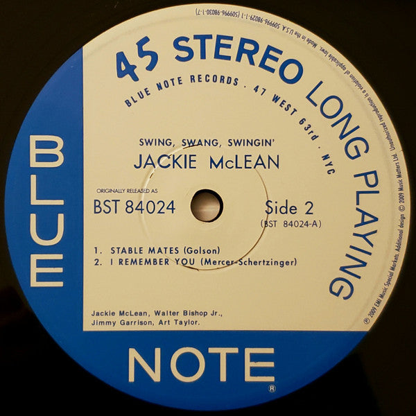 Jackie McLean : Swing, Swang, Swingin' (2x12", Album, Ltd, RE, RM, Gat)