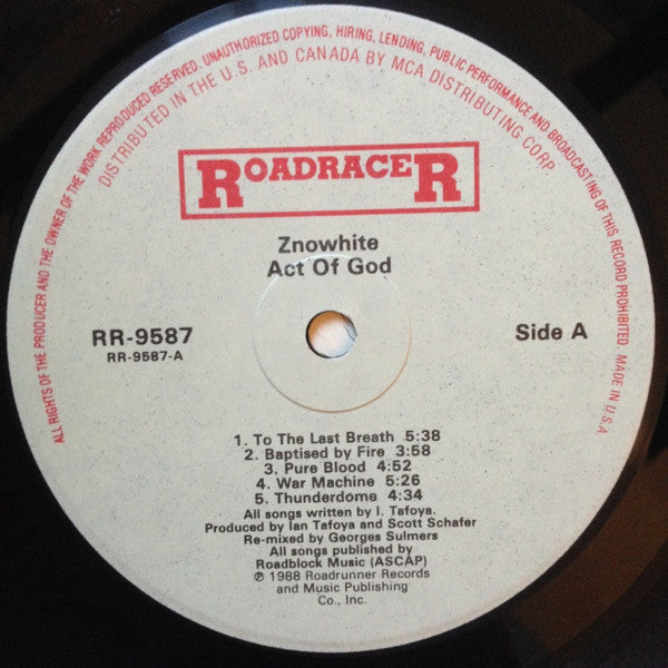 Znowhite : Act Of God (LP, Album)