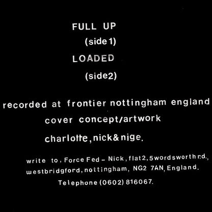 Force Fed : Full Up And Loaded (7", Single, Blu)
