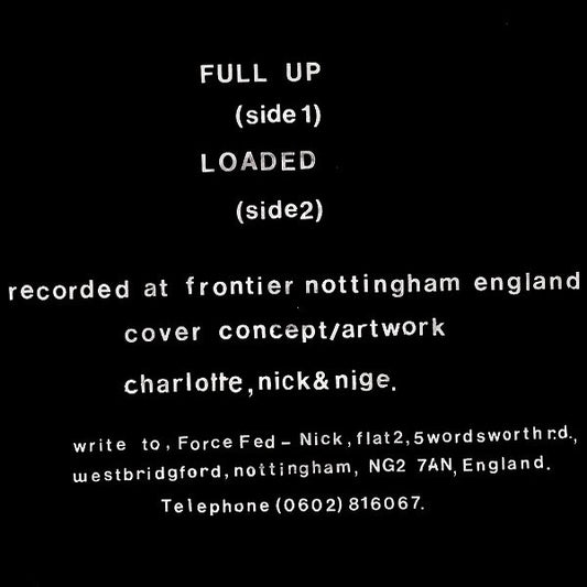 Force Fed : Full Up And Loaded (7", Single, Blu)