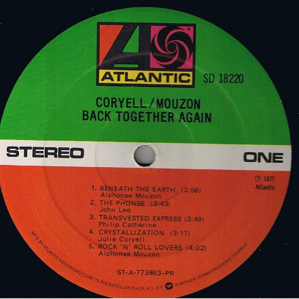 Coryell* / Mouzon* : Back Together Again (LP, Album, PR )