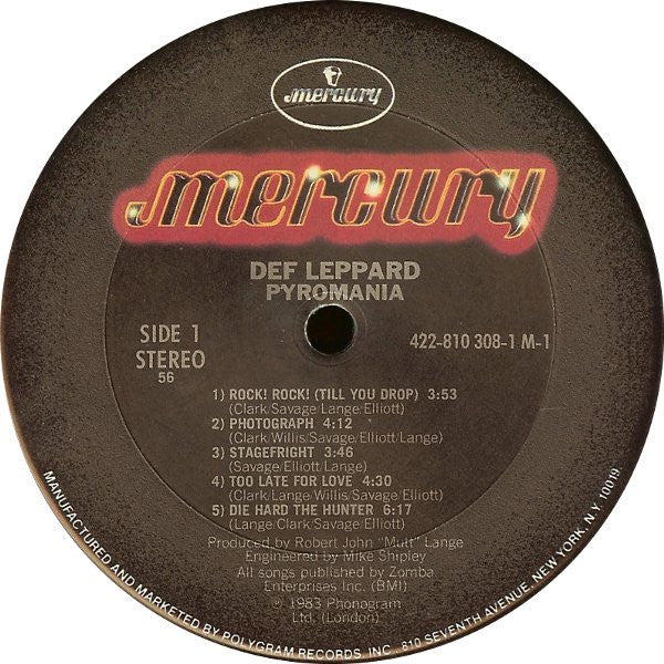 Def Leppard : Pyromania (LP, Album, 56,)