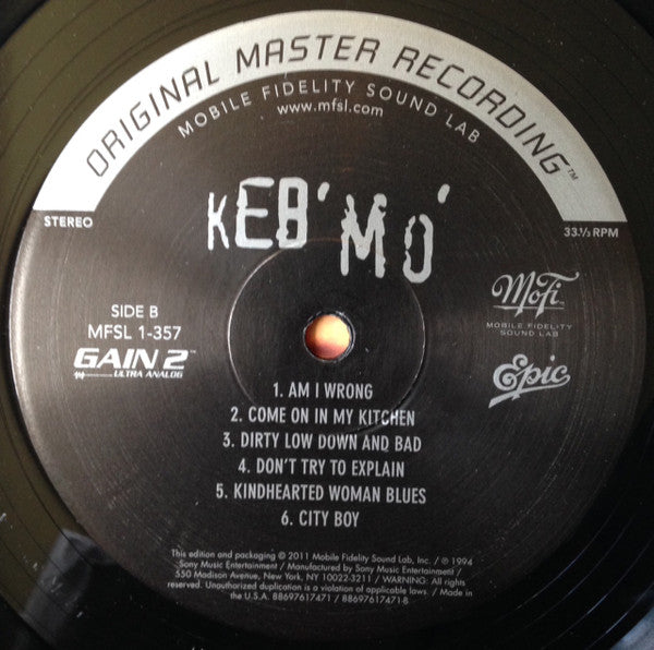 Keb' Mo' : Keb' Mo' (LP, Album, Ltd, Num, RE, RM, S/Edition, 180)