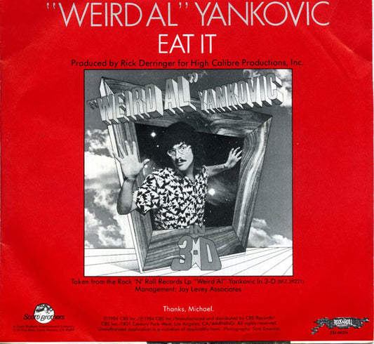 "Weird Al" Yankovic : Eat It (7", Single, Styrene, Car)