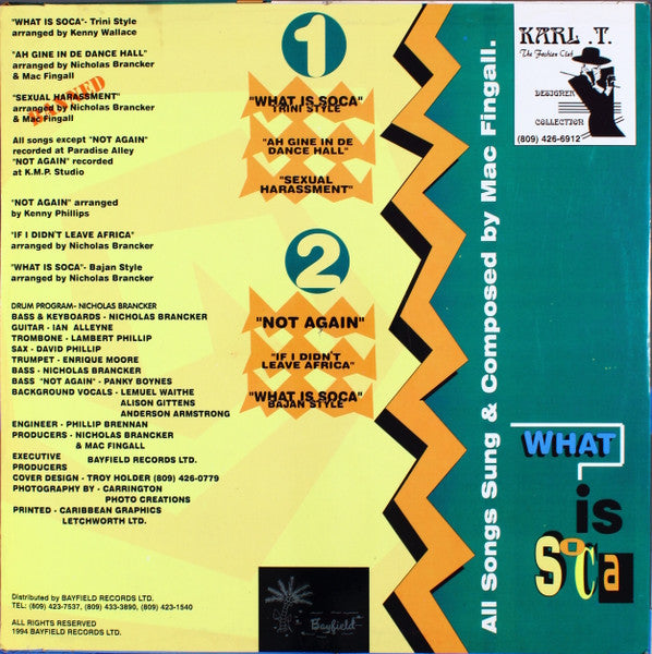 Mac Fingall : What Is Soca (LP)