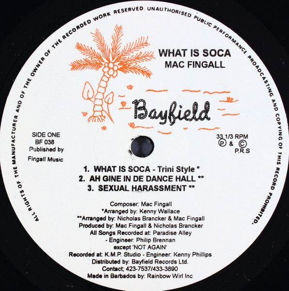 Mac Fingall : What Is Soca (LP)