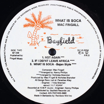 Mac Fingall : What Is Soca (LP)