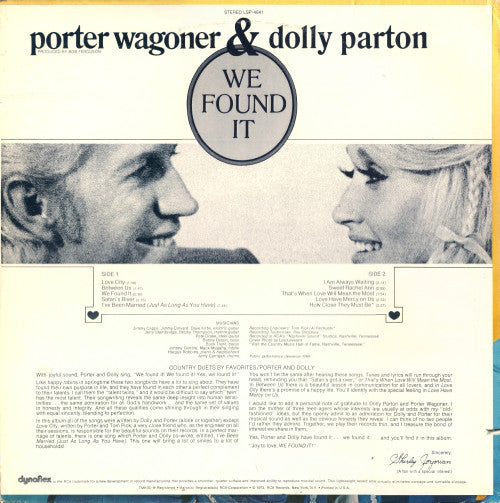 Porter Wagoner & Dolly Parton* : We Found It (LP, Album, Ind)