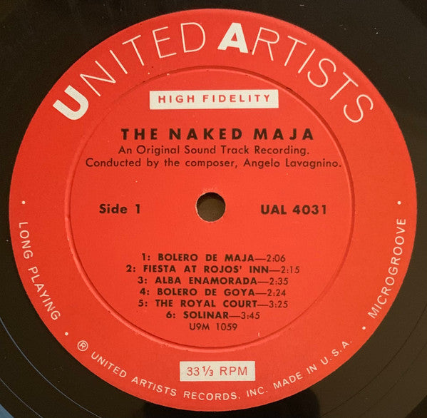 Angelo Lavagnino* : The Naked Maja (Music From The Motion Picture Sound Track) (LP, Mono)