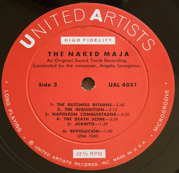 Angelo Lavagnino* : The Naked Maja (Music From The Motion Picture Sound Track) (LP, Mono)