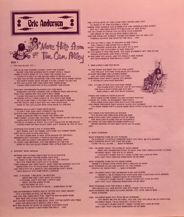 Eric Andersen (2) : More Hits From Tin Can Alley (LP, Album)