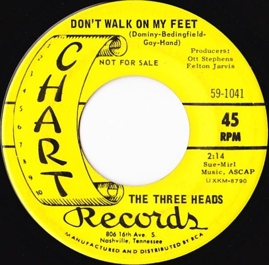 Three Heads : Don't Walk On My Feet (7", Promo)