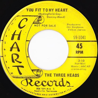 Three Heads : Don't Walk On My Feet (7", Promo)
