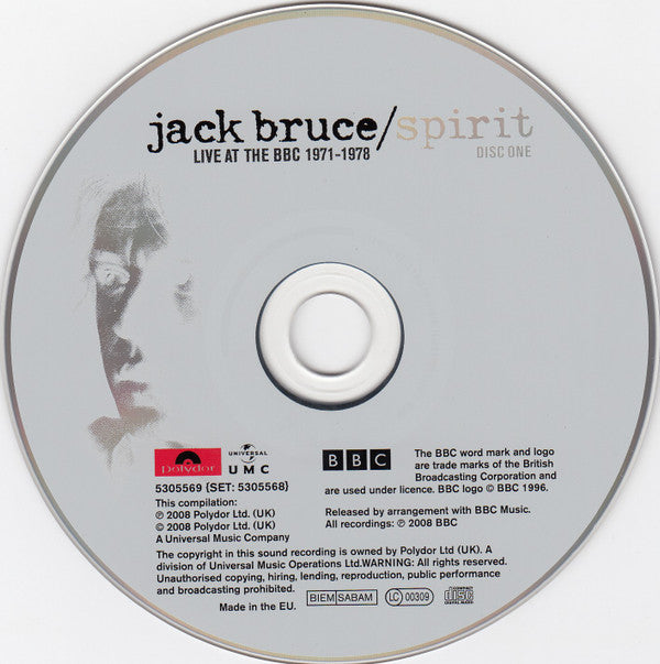 Jack Bruce : Spirit (Live At The BBC 1971-1978) (3xCD, Comp + Box)