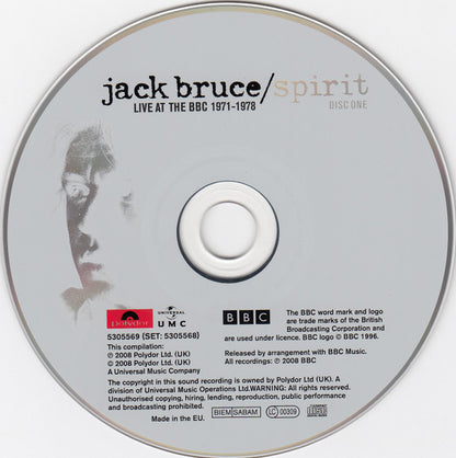 Jack Bruce : Spirit (Live At The BBC 1971-1978) (3xCD, Comp + Box)
