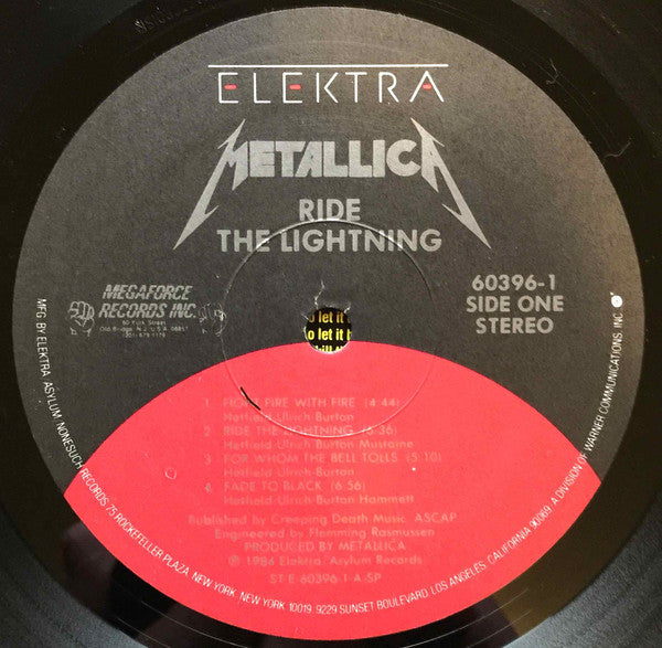 Metallica : Ride The Lightning (LP, Album, RE, Spe)