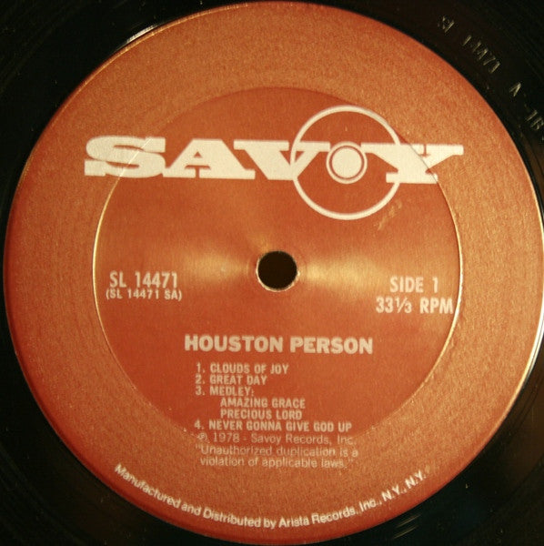 Houston Person Featuring The Atlanta Philharmonic Chorale* And The Ogletree Brothers : The Gospel Soul Of Houston Person (LP, Album)